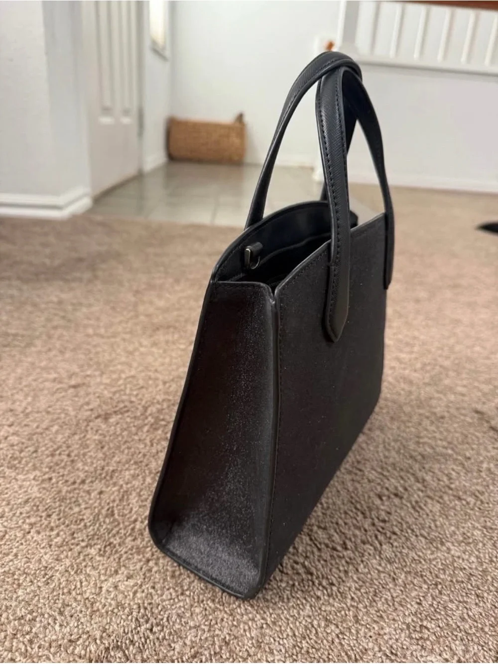 kate spade Black Sparkle Structured Top-Handle Satchel